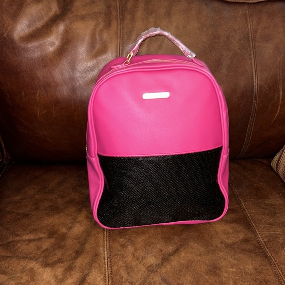Juicy Couture Hot Pink& black sequins packpavk NWOT handles still in plastic - Picture 4 of 11
